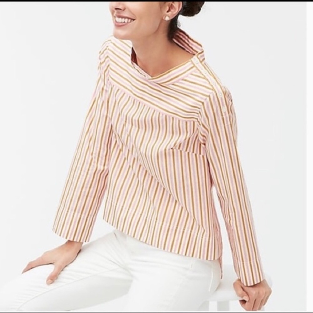 J. Crew Factory Striped Funnelneck Top - Size 2